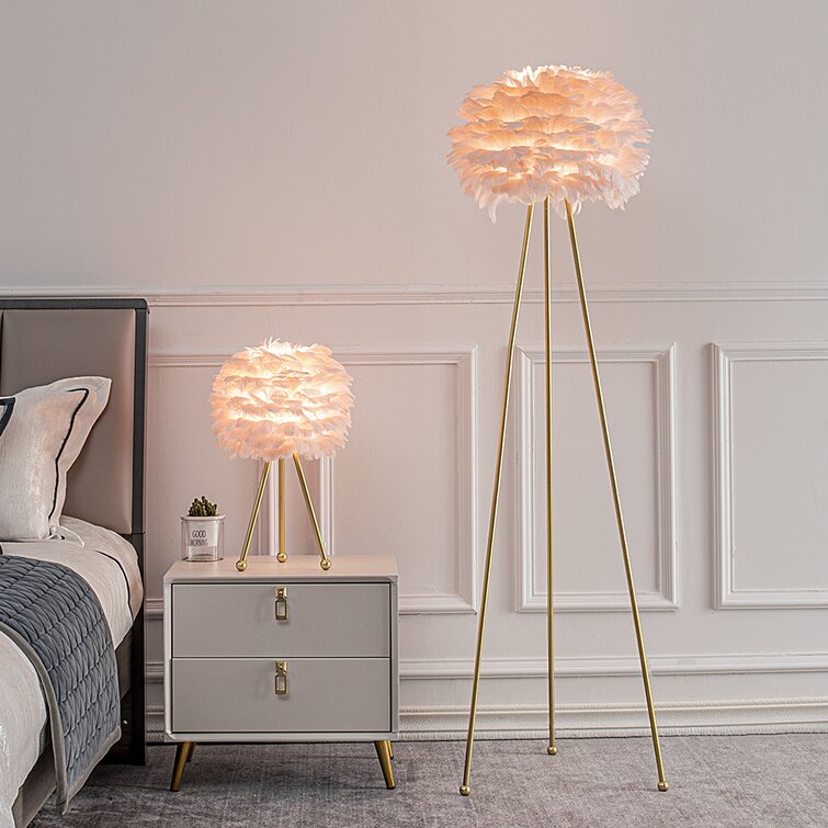 Rose gold tripod sales floor lamp